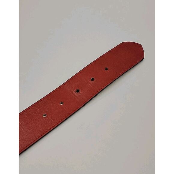 Roncelli Vintage Red Leather Feather Belt Small Boho Southwest Native Style Rare - Picture 10 of 16